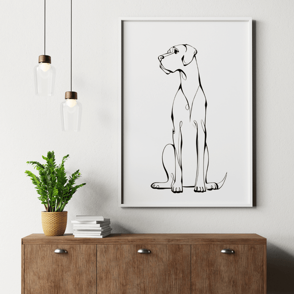Custom Pet Pawtrait - Line Art Drawing